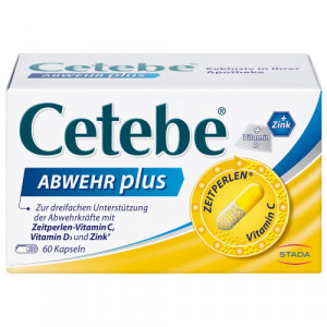 Produktbild von CETEBE ABWEHR plus Vitamin C+Vitamin D3+Zink Kaps.