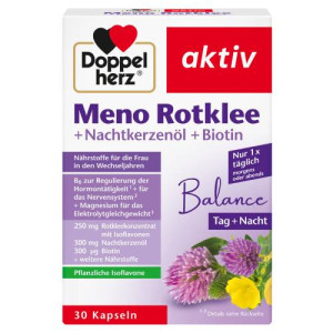 Produktbild von DOPPELHERZ Meno Rotklee+Nachtkerzen&ouml;l+Biotin Kaps.