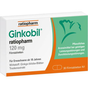 Produktbild von GINKOBIL-ratiopharm 120 mg Filmtabletten