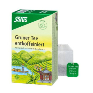 Produktbild von GR&Uuml;NER TEE entkoffeiniert Bio Salus Filterbeutel