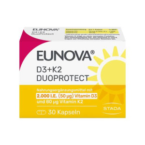 Produktbild von EUNOVA DuoProtect D3+K2 2000 I.E./80 &mu;g Kapseln