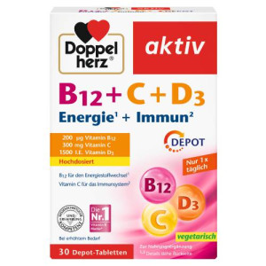 Produktbild von DOPPELHERZ B12+C+D3 Depot aktiv Tabletten